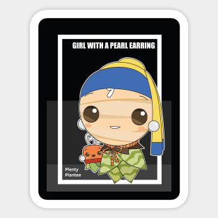 Arty-Plantee Girl with a Pearl Earring Sticker